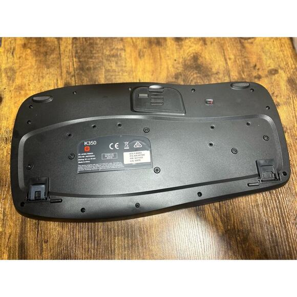 Logitech K350 Wave Keyboard Black Wireless Ergonomic NO USB Receiver Dongle - Picture 6 of 7